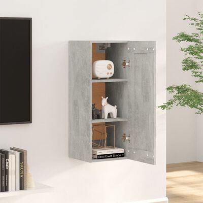 vidaXL Armoire suspendue Gris béton 35x34x90 cm Bois d'ingénierie