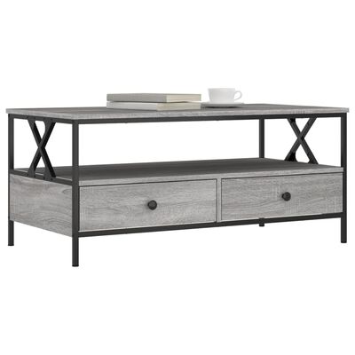 vidaXL Table basse sonoma gris 100x51x45 cm bois d'ingénierie