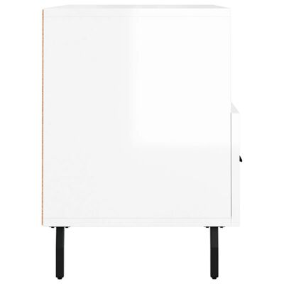 vidaXL Meuble TV Blanc brillant 80x36x50 cm Bois d'ingénierie