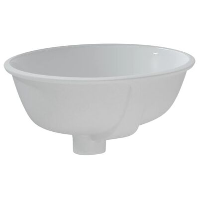 vidaXL Évier de salle de bain blanc 33x29x16,5 cm ovale céramique