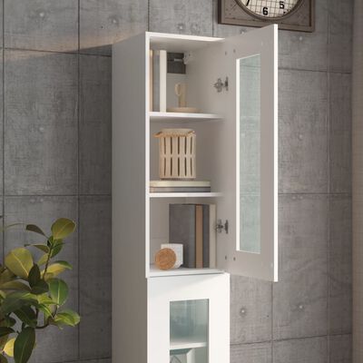 vidaXL Armoire murale suspendue Blanc 34,5x34x90 cm