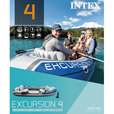 Intex Jeu de bateau gonflable avec rames et pompe 68324NP