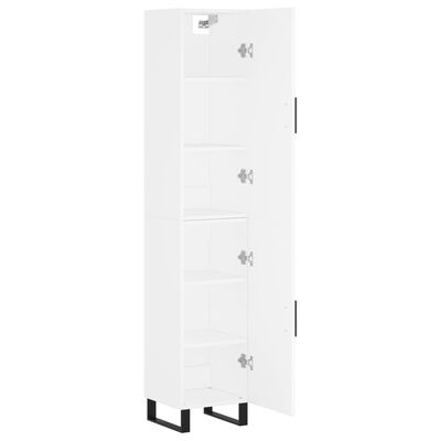 vidaXL Buffet haut Blanc 34,5x34x180 cm Bois d'ingénierie