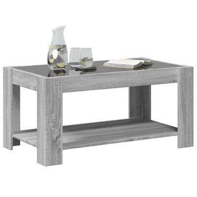 vidaXL Table basse avec LED sonoma gris 93x53x45 cm bois d'ingénierie