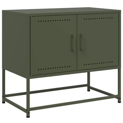 vidaXL Meuble TV vert olive 68,5x39x60,5 cm acier