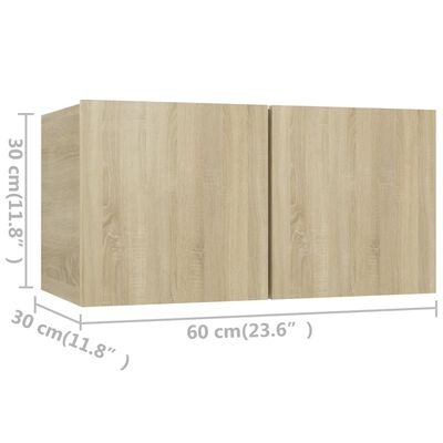 vidaXL Ensemble de meubles TV 4 pcs Chêne sonoma Bois d'ingénierie