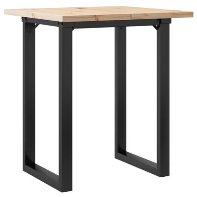 vidaXL Table à manger cadre en O 70x70x75,5cm bois de pin massif fonte