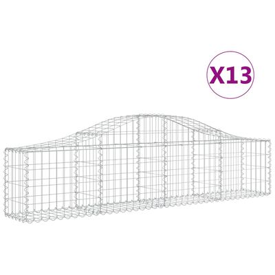 vidaXL Paniers à gabions arqués 13 pcs 200x30x40/60 cm Fer galvanisé