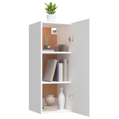 vidaXL Armoire murale suspendue Blanc 34,5x34x90 cm Bois d'ingénierie