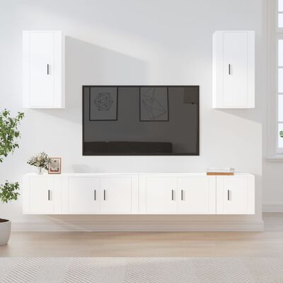 vidaXL Ensemble de meubles TV 6 pcs Blanc Bois d'ingénierie