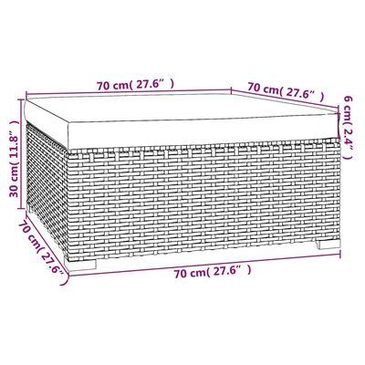 vidaXL Salon de jardin 7 pcs avec coussins résine tressée gris