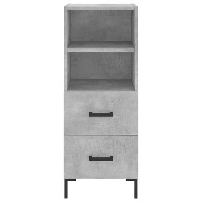 vidaXL Buffet haut Gris béton 34,5x34x180 cm Bois d'ingénierie