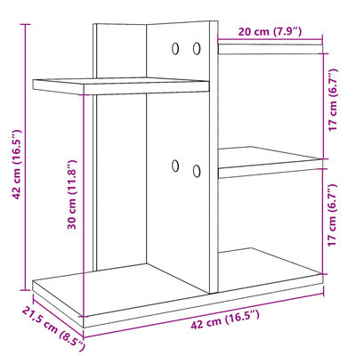 vidaXL Organisateur de bureau blanc 42x21,5x42 cm bois d'ingénierie