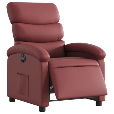 vidaXL Fauteuil inclinable électrique Rouge bordeaux Similicuir