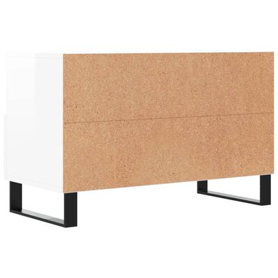 vidaXL Meuble TV Blanc brillant 80x36x50 cm Bois d'ingénierie