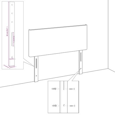 vidaXL Tête de lit à LED Crème 144x5x78/88 cm Tissu