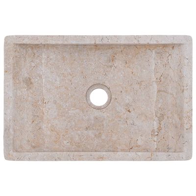 vidaXL Lavabo 45x30x12 cm marbre crème brillant