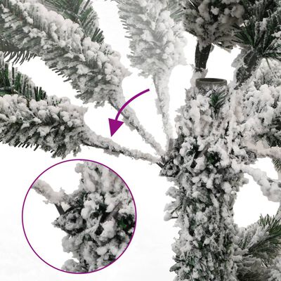 vidaXL Sapin de Noël artificiel à charnières avec neige floquée 120 cm