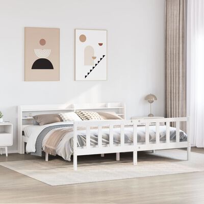 vidaXL Cadre de lit sans matelas blanc 180x200 cm bois massif de pin