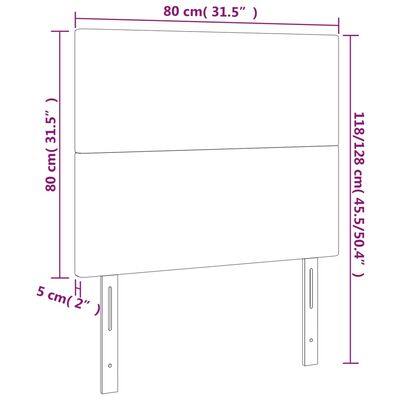 vidaXL Têtes de lit 2 pcs Noir 80x5x78/88 cm Tissu