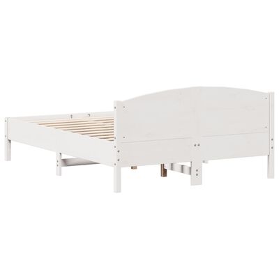 vidaXL Cadre de lit sans matelas blanc 135x190 cm bois de pin massif