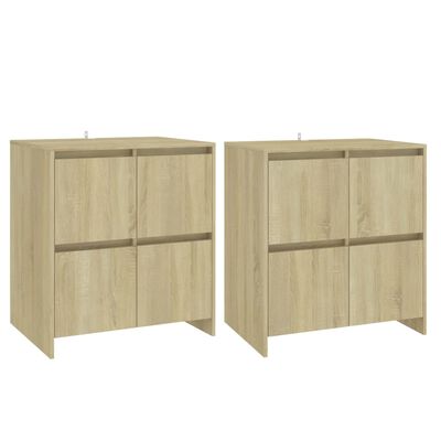 vidaXL Buffets 2 pcs Chêne Sonoma 70x41x75 cm Bois d'ingénierie