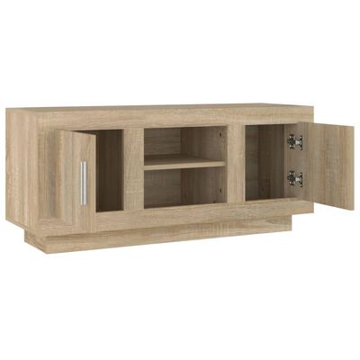 vidaXL Meuble TV chêne sonoma 102x35x45 cm bois d'ingénierie