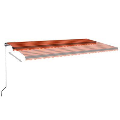 vidaXL Auvent manuel rétractable avec LED 600x350 cm Orange et marron