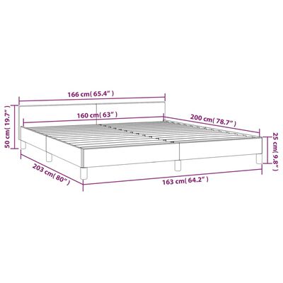 vidaXL Cadre de lit sans matelas marron foncé 160x200 cm tissu