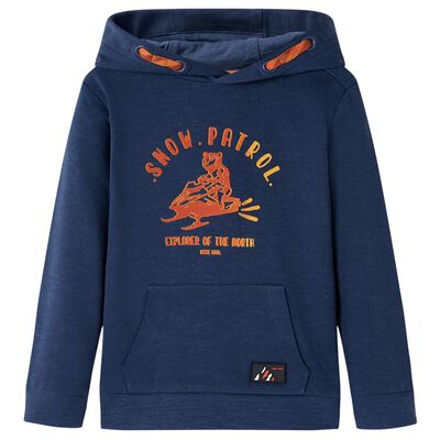 Sweatshirt à capuche pour enfants mélange bleu marine et orange 128