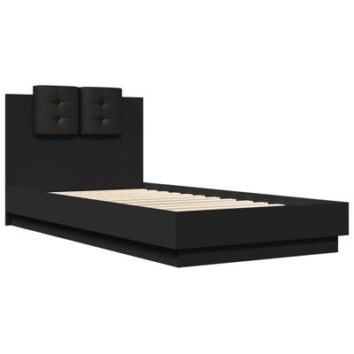 vidaXL Cadre de lit sans matelas noir 75x190 cm