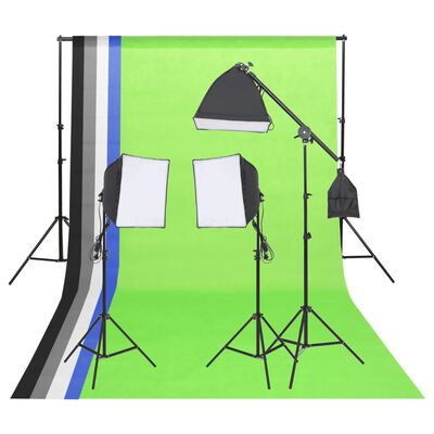 Vidaxl - vidaXL Kit de studio photo avec éclairage toile de fond et  réflecteur - Flash - Rue du Commerce