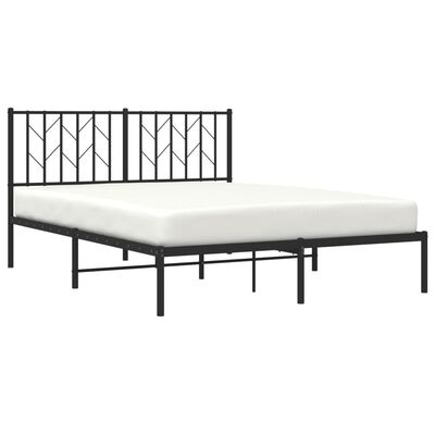 vidaXL Cadre de lit métal sans matelas avec tête de lit noir 140x200cm