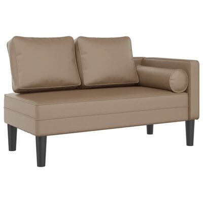 vidaXL Chaise longue avec coussins cappuccino similicuir