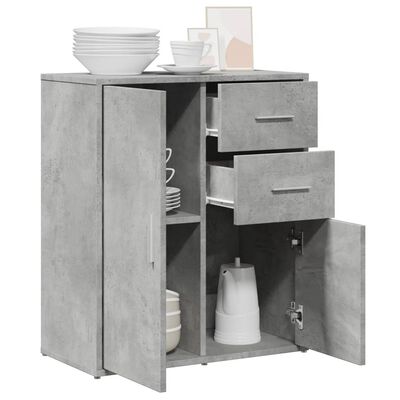 vidaXL Buffet gris béton 60x31x70 cm bois d'ingénierie