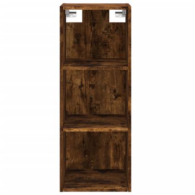 vidaXL Buffet haut Chêne fumé 34,5x34x180 cm Bois d'ingénierie