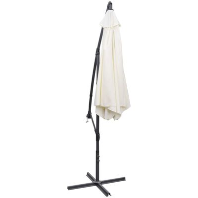 vidaXL Parasol de jardin en porte-à-faux 3 m blanc sable