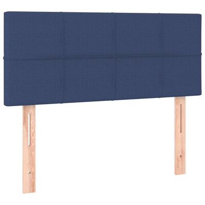 vidaXL Sommier à lattes de lit avec matelas et LED Bleu 90x190cm Tissu