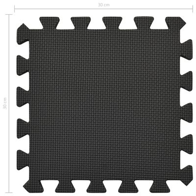 vidaXL Tapis de sol 54 pcs 4,86㎡ Mousse EVA Noir