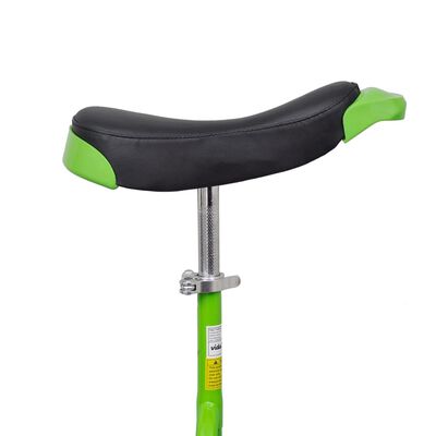 vidaXL Monocycle ajustable vert 16 pouces