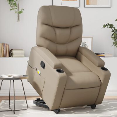 vidaXL Fauteuil inclinable de massage Cappuccino Similicuir