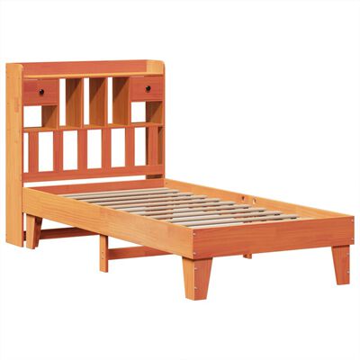 vidaXL Cadre de lit sans matelas cire marron 75x190 cm bois pin massif