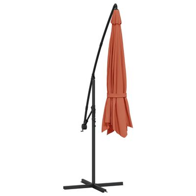 vidaXL Parasol de jardin en porte-à-faux et poteau en aluminium