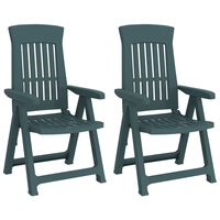 vidaXL Chaises inclinables de jardin lot de 2 vert PP