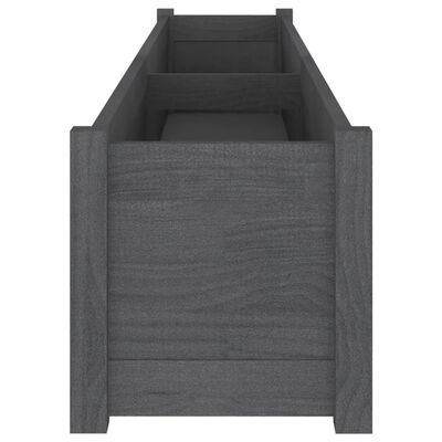 vidaXL Jardinières 2 pcs Gris 200x31x31 cm Bois de pin massif