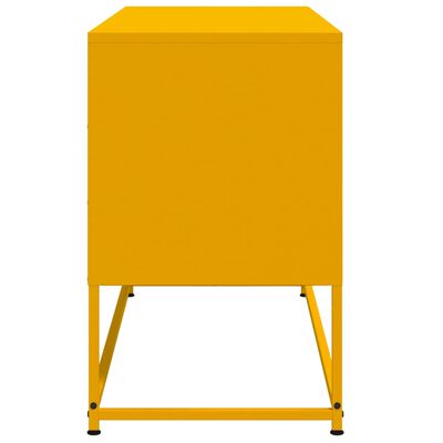 vidaXL Meuble TV jaune moutarde 100,5x39x60,5 cm acier