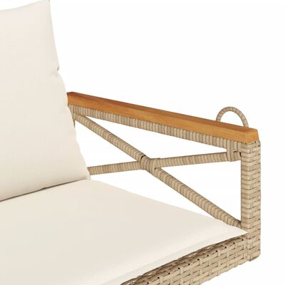 vidaXL Balancelle avec coussins beige 109x62x40 cm résine tressée