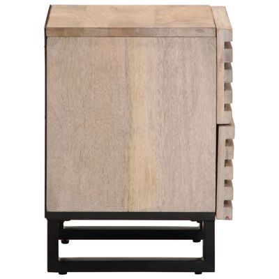 vidaXL Tables de chevet 2 pcs 40x34x46 cm bois manguier massif blanchi