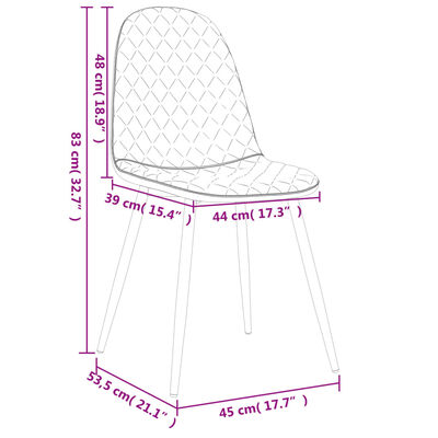 vidaXL Chaises à manger lot de 4 Vert foncé Velours