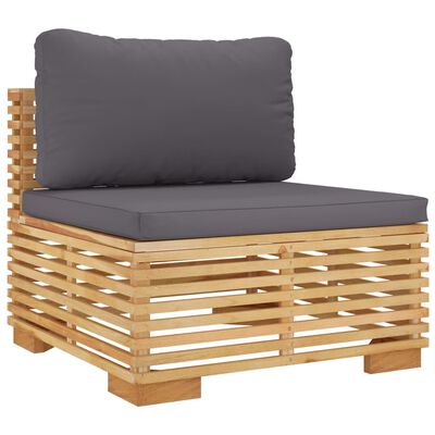 vidaXL Salon de jardin 6 pcs avec coussins Bois de teck solide